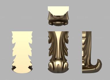 Corbels (Acanthus leaf with a thickening at the bottom, KR_0732) 3D models for cnc