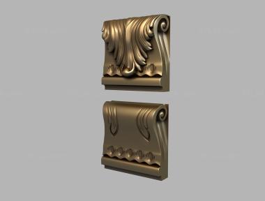 Corbels (Upper and lower pilaster bracket, KR_0733) 3D models for cnc