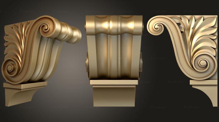 Corbels (Capital with leaves, KR_0736) 3D models for cnc