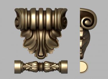 Corbels (Bracket with mini acanthus leaf, KR_0752) 3D models for cnc