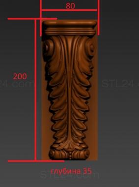 Corbels (Bracket with numerous petals, KR_0753) 3D models for cnc