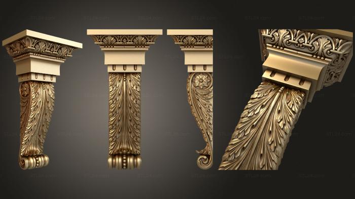 Corbels (Bracket with a very rich decor, KR_0754) 3D models for cnc