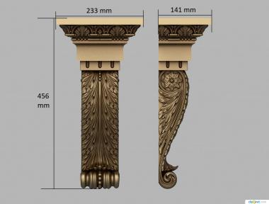 Corbels (Bracket with a very rich decor, KR_0754) 3D models for cnc