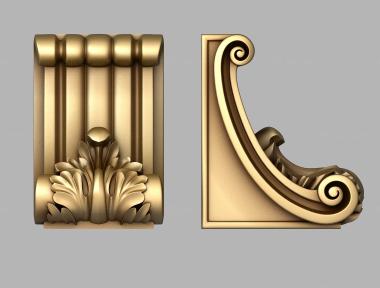 Corbels (Bracket with extended bottom base, KR_0756) 3D models for cnc