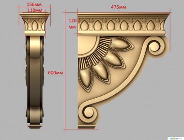 Corbels (Corner bracket in Russian style, KR_0760) 3D models for cnc