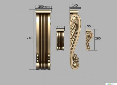 Corbels (Bracket, KR_0802) 3D models for cnc