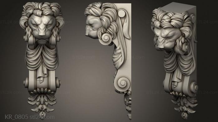 Corbels (Bracket left, KR_0805) 3D models for cnc