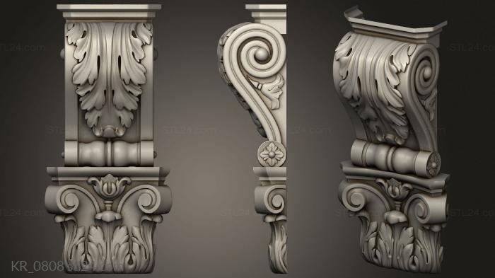 Corbels (Bracket with a capital, KR_0808) 3D models for cnc