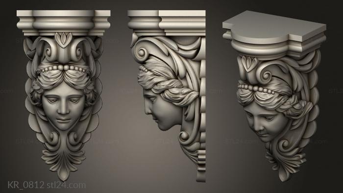 Corbels (Bracket with an angelic face, KR_0812) 3D models for cnc