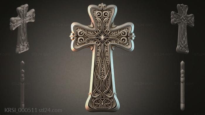 Different crosses (KRSI_000511) 3D models for cnc