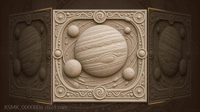 Jupiter the Giant - vortices of a gas ball and a great spot 3d STL model