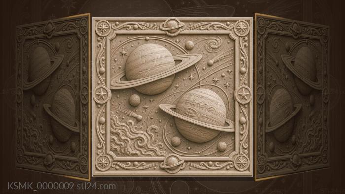 Uranus and Neptune - icy planets and rings 3d STL model