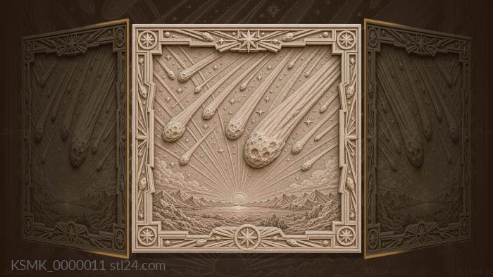 Meteor Shower - Shooting Stars and Horizon 3d STL model