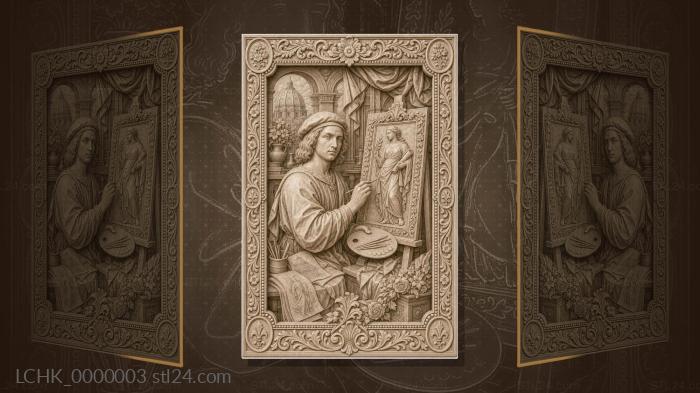 Raphael - artists workshop and allegorical muse 3d STL model
