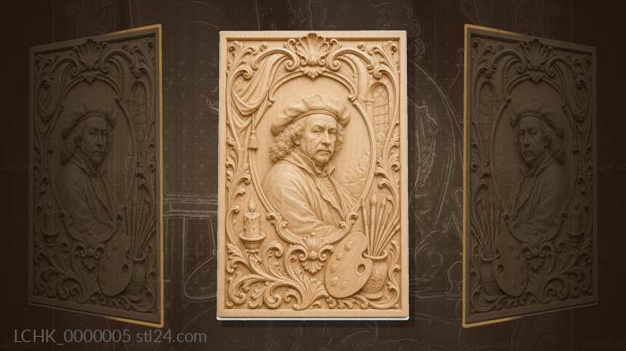 Rembrandt - baroque portrait and chiaroscuro 3d STL model