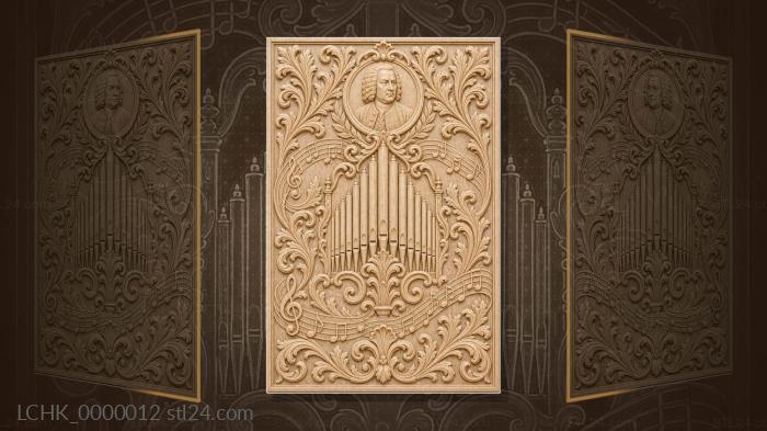 Johann Sebastian Bach - organ pipes and notes 3d STL model