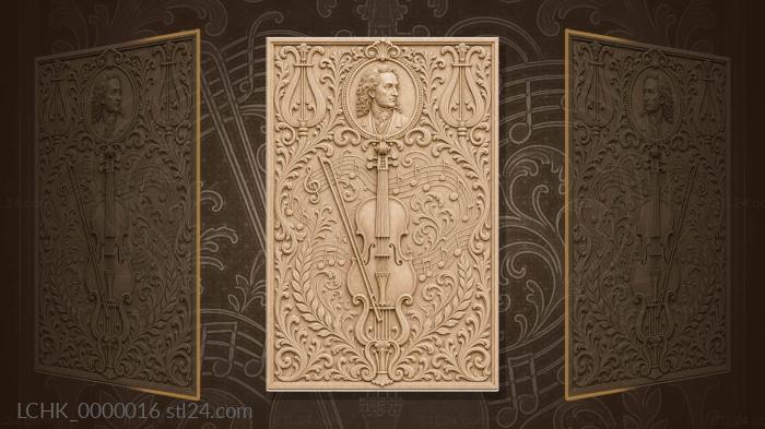 Niccolo Paganini - violin and bow 3d STL model