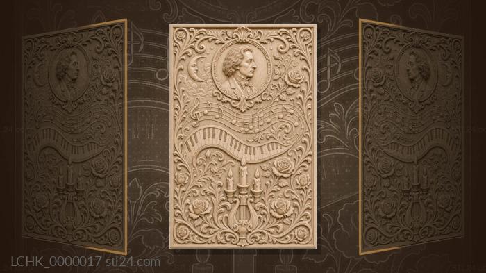 Frederic Chopin - nocturne and keys 3d STL model