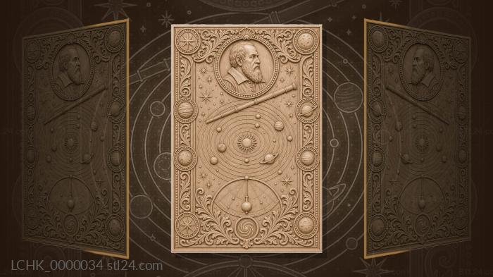 Galileo Galilei - telescope and orbits 3d STL model