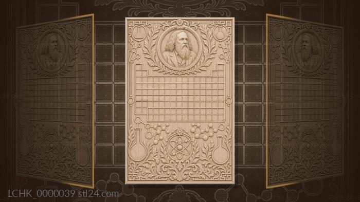 Dmitry Mendeleev - an empty table and molecular motifs 3d STL model