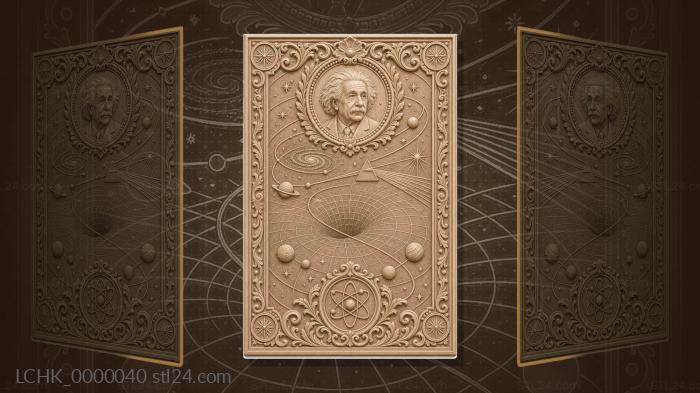 Albert Einstein - space-time and stars 3d STL model