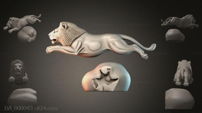 Львы (LVI_000043) 3D модель для ЧПУ станка