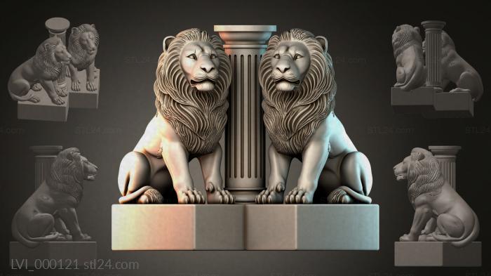 Львы (LVI_000121) 3D модель для ЧПУ станка
