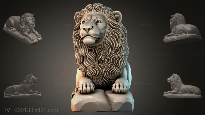 Львы (LVI_000133) 3D модель для ЧПУ станка