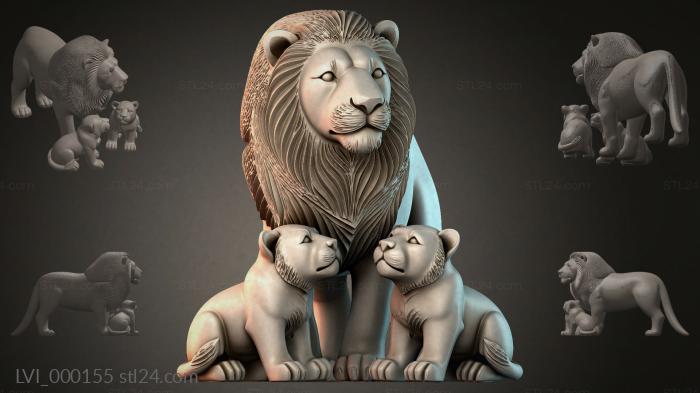 Львы (LVI_000155) 3D модель для ЧПУ станка