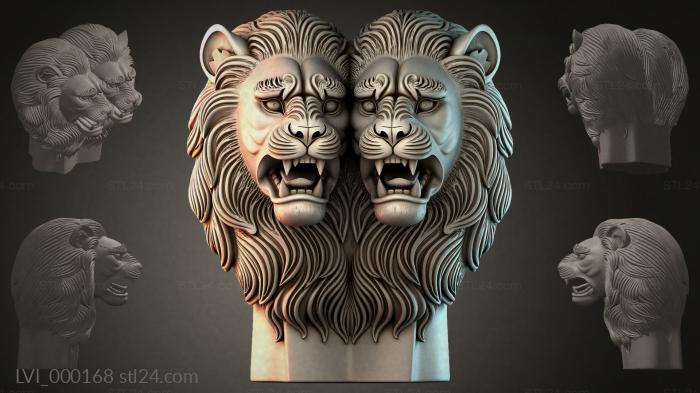 Львы (LVI_000168) 3D модель для ЧПУ станка