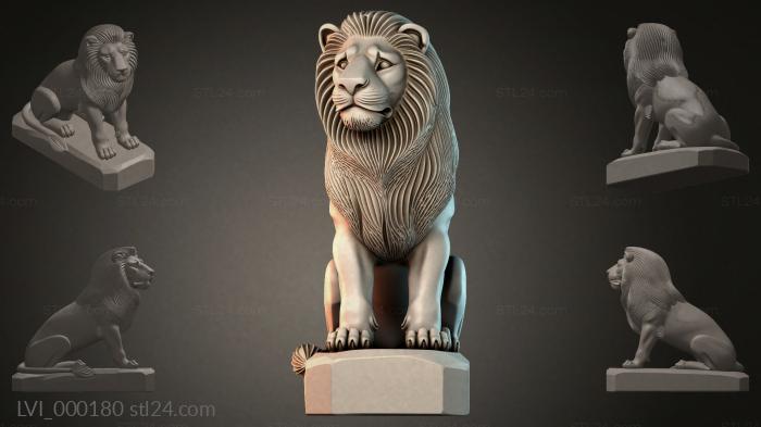 Львы (LVI_000180) 3D модель для ЧПУ станка