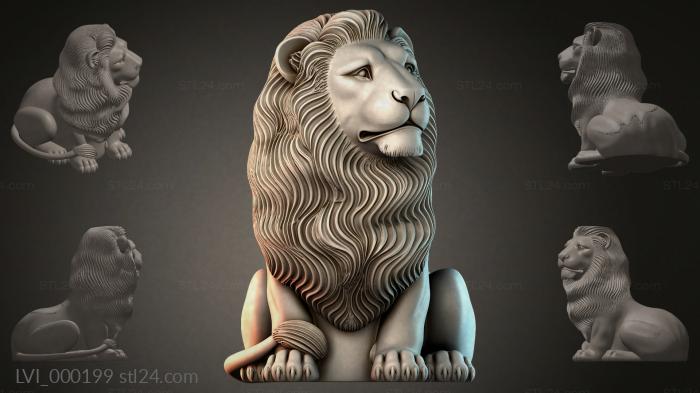 Львы (LVI_000199) 3D модель для ЧПУ станка