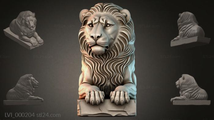 Львы (LVI_000204) 3D модель для ЧПУ станка
