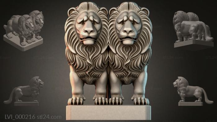 Львы (LVI_000216) 3D модель для ЧПУ станка