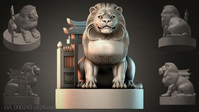 Львы (LVI_000243) 3D модель для ЧПУ станка