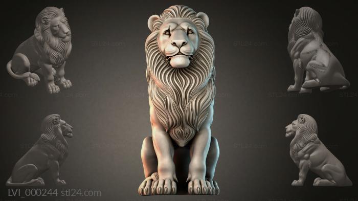 Львы (LVI_000244) 3D модель для ЧПУ станка