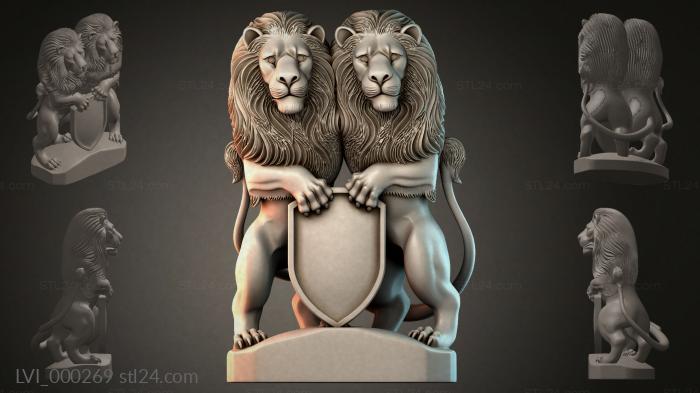 Львы (LVI_000269) 3D модель для ЧПУ станка
