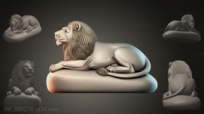 Львы (LVI_000274) 3D модель для ЧПУ станка