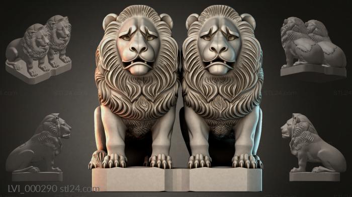Львы (LVI_000290) 3D модель для ЧПУ станка