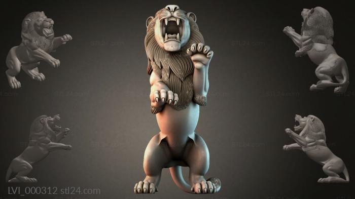 Львы (LVI_000312) 3D модель для ЧПУ станка