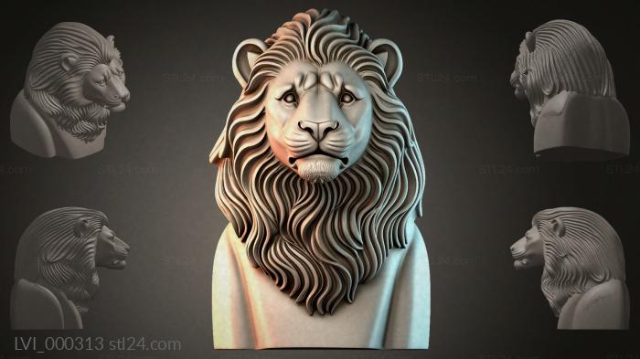 Львы (LVI_000313) 3D модель для ЧПУ станка