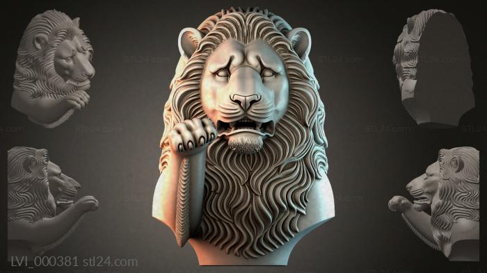 Львы (LVI_000381) 3D модель для ЧПУ станка