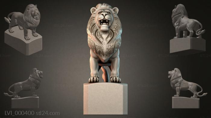 Львы (LVI_000400) 3D модель для ЧПУ станка