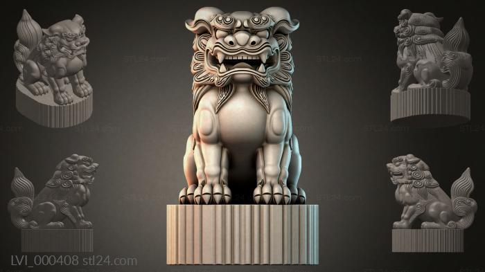 Львы (LVI_000408) 3D модель для ЧПУ станка