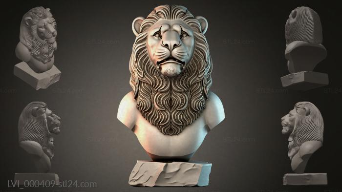 Львы (LVI_000409) 3D модель для ЧПУ станка