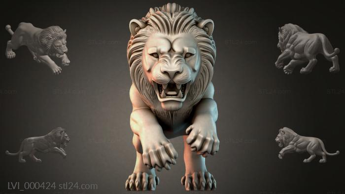Львы (LVI_000424) 3D модель для ЧПУ станка