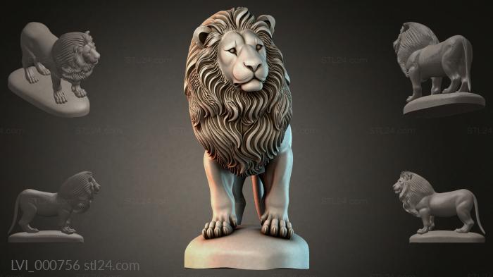 Львы (LVI_000756) 3D модель для ЧПУ станка