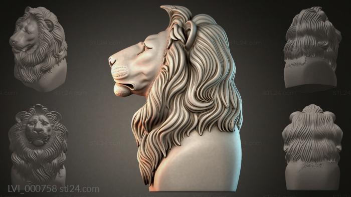 Львы (LVI_000758) 3D модель для ЧПУ станка
