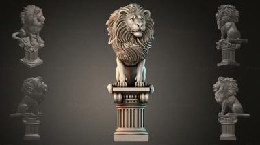 Lions (Lion statue on a column, LVI_000864) 3D models for cnc