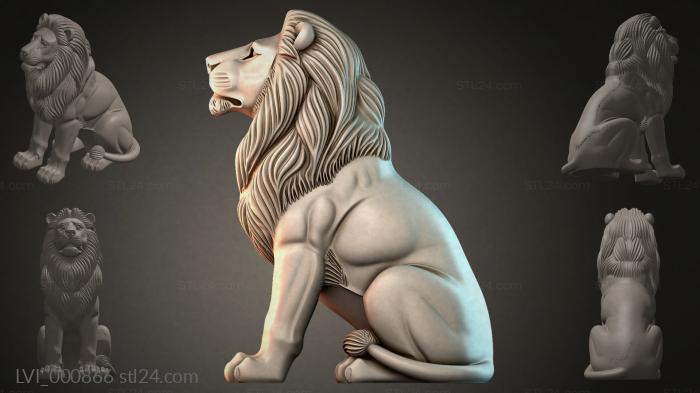 Seated Lion 3d STL model